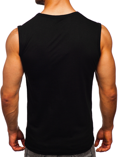 Čierne pánske tričko/tielko Tank Top s potlačou Bolf 14824