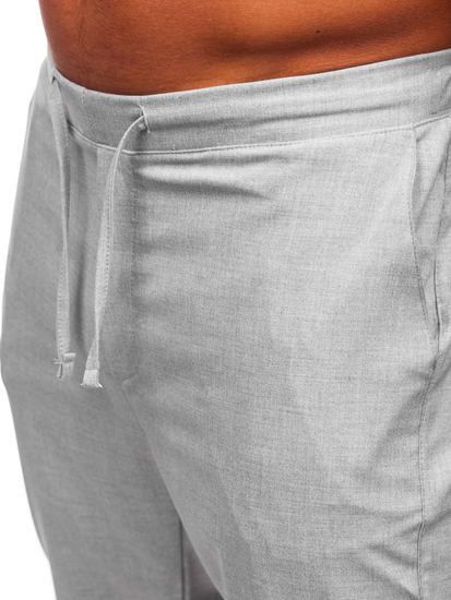 Sivé pánske látkové jogger nohavice Bolf 0065