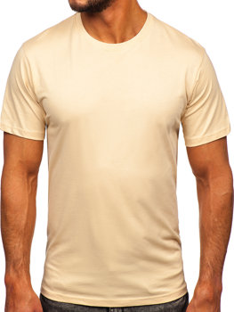 Béžové pánske bavlnené tričko Bolf 0001