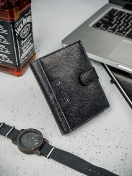 Čierna pánska kožená peňaženka 3082