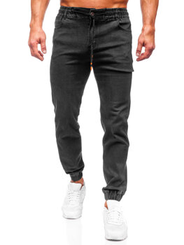 Čierne pánske rifľové jogger nohavice Bolf 9101