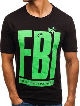 Čierne pánske tričko s potlačou BOLF 6295