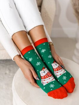 Dámske vianočné ponožky-mix farieb M798-8