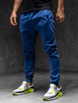 Kobaltové modré pánske teplákové jogger nohavice Bolf XW01-C