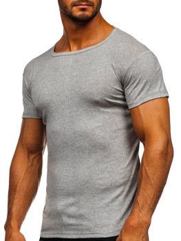 Sivé pánske tričko bez potlače Bolf NB003