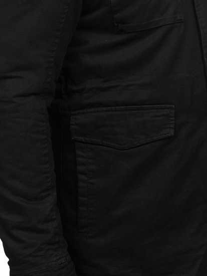 Čierna pánska bavlnená zimná bunda BOLF 5599