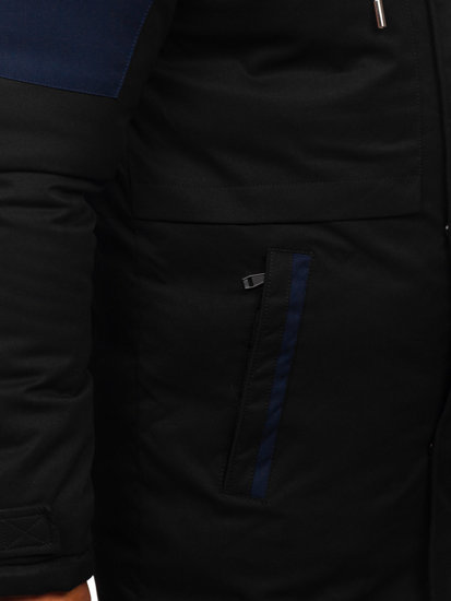 Čierna pánska zimná bunda parka Bolf 22M118