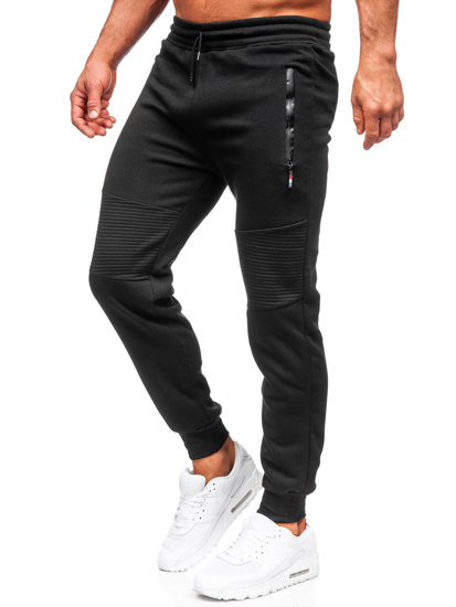 Čierne pánske teplákové jogger nohavice Bolf YK182