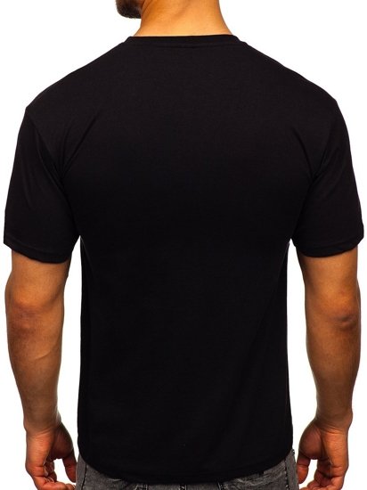 Čierne pánske tričko s potlačou Bolf 14333