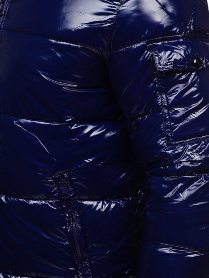 Tmavomodrá pánska športová prešívaná zimná bunda Bolf 974