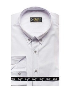 Biela pánska elegantá košeľa s dlhými rukávmi Bolf 3713