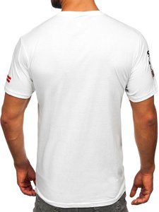 Biele pánske bavlnené tričko Bolf 14709
