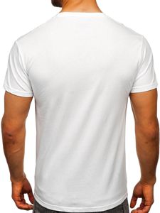 Biele pánske tričko s potlačou Bolf KS2106