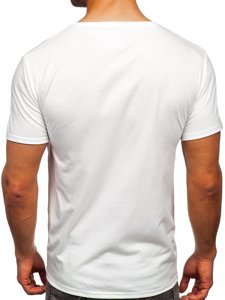Biele pánske tričko s potlačou Bolf Y70031