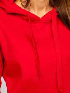 Červená dámska dlhá mikina s kapucňou Bolf YS10003-A