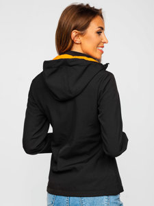 Čierna/oranžová dámska softshellová prechodná bunda Bolf HH018