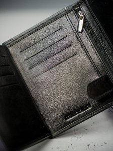 Čierna pánska kožená peňaženka 3087