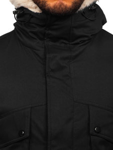Čierna pánska zimná bunda parka Bolf M115