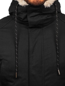 Čierna pánska zimná bunda parka Bolf M120