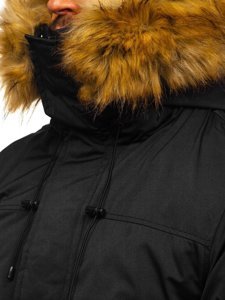 Čierna pánska zimná bunda parka alaska Bolf HZ8109