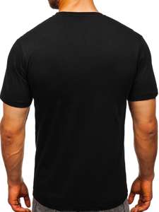 Čierne pánske tričko s potlačou Bolf 181519