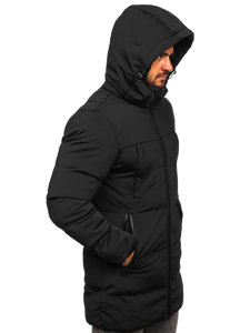 Czarna pikowana kurtka męska zimowa Denley 51M2206