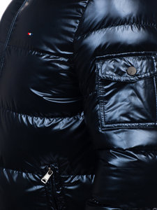 Tmavomodrá pánska prešívaná športová zimná bunda Bolf EX2138